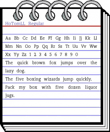HoTomLL Regular animated font preview