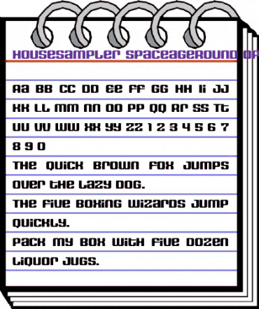 HouseSampler-SpaceageRound Regular animated font preview
