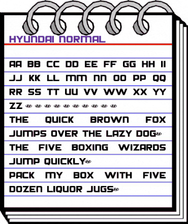 Hyundai Normal animated font preview