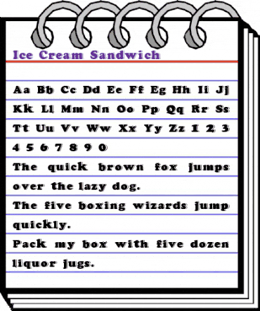 Ice Cream Sandwich Normal animated font preview