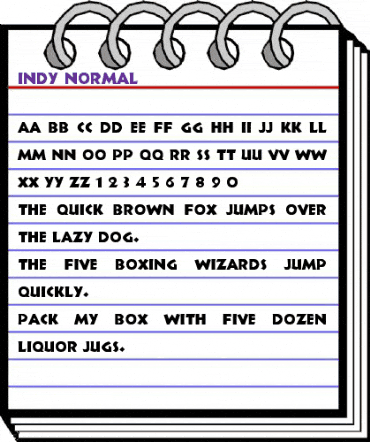 Indy Normal animated font preview