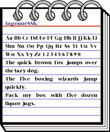 IngenueSSK Regular animated font preview