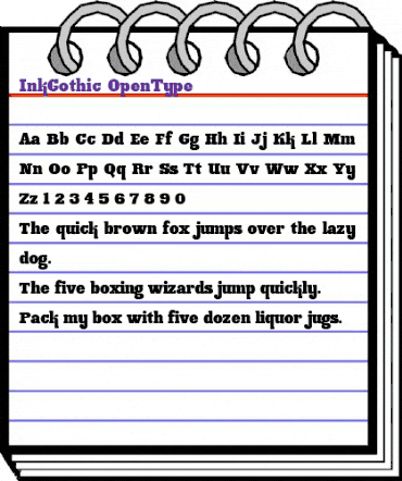 Ink Gothic Regular animated font preview