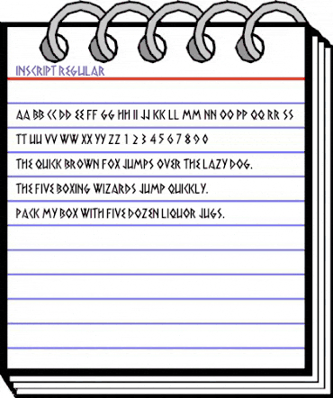 Inscript Regular animated font preview