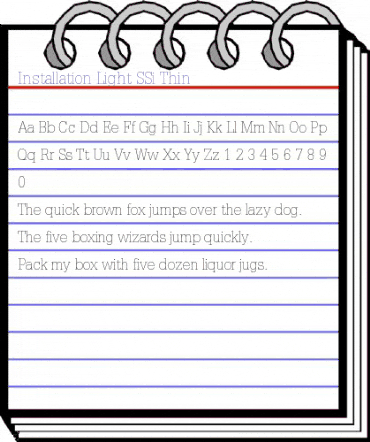 Installation Light SSi Thin animated font preview