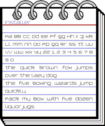 Installer Regular animated font preview