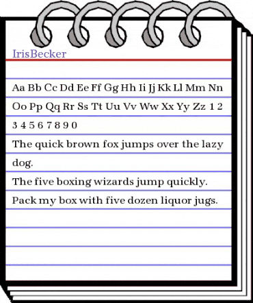 IrisBecker Regular animated font preview