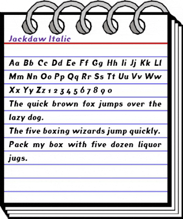 Jackdaw Italic animated font preview