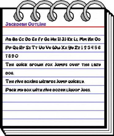 Jackdean Outline Regular animated font preview