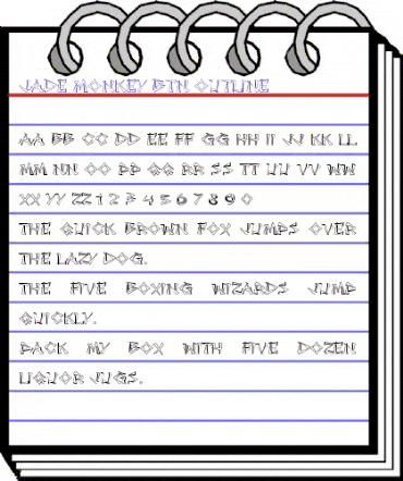 Jade Monkey BTN Outline Regular animated font preview