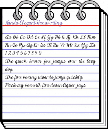Janda Elegant Handwriting Regular animated font preview