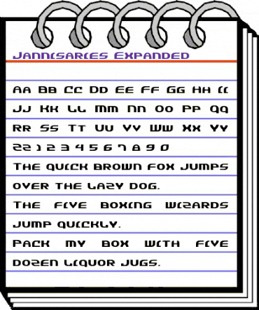 Jannisaries Expanded Expanded animated font preview