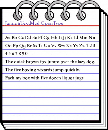 Jannon Text Med Regular animated font preview
