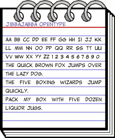 jibbajabba Regular animated font preview