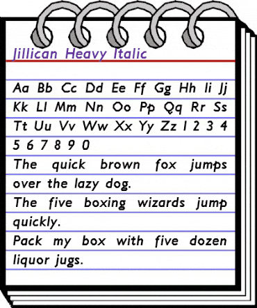Jillican Heavy Italic animated font preview