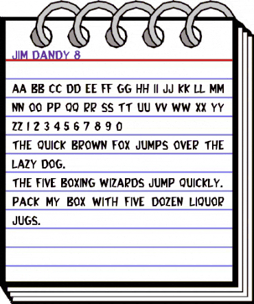 Jim Dandy 8 Regular animated font preview