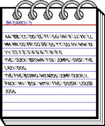 Jim Dandy 9 Regular animated font preview