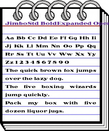 Jimbo Std Bold Expanded animated font preview