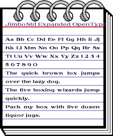 Jimbo Std Expanded animated font preview