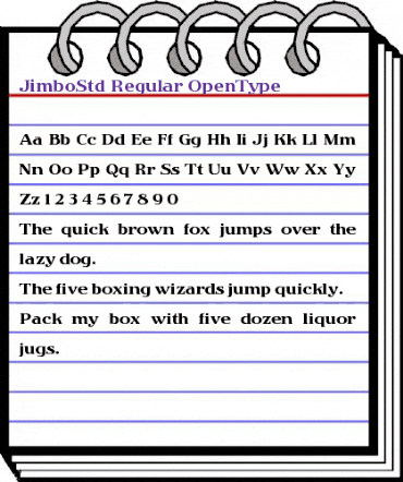 Jimbo Std Regular animated font preview