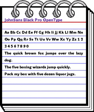 JohnSans Black Pro Regular animated font preview