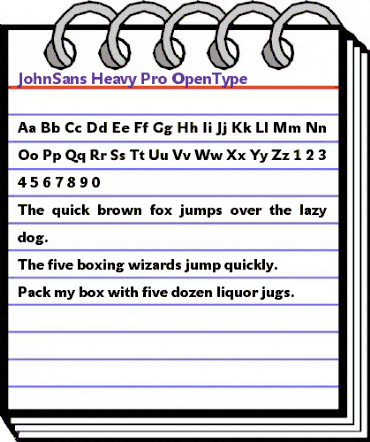 JohnSans Heavy Pro Regular animated font preview