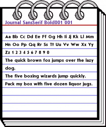 Journal SansSerif Bold animated font preview