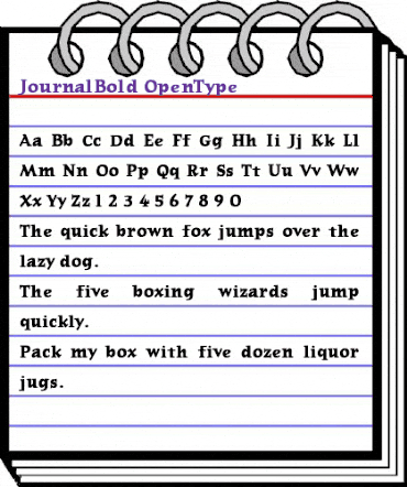 JournalBold Regular animated font preview
