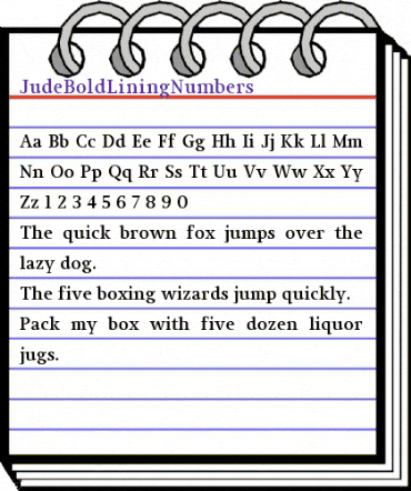 JudeBoldLiningNumbers Regular animated font preview