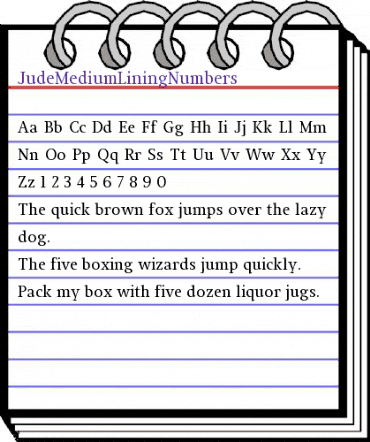JudeMediumLiningNumbers Regular animated font preview