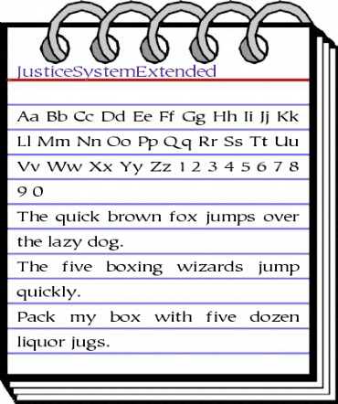 JusticeSystemExtended Regular animated font preview