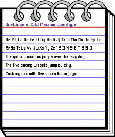 Just Square LT Std Medium animated font preview