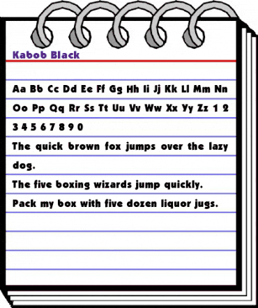 Kabob Black Regular animated font preview