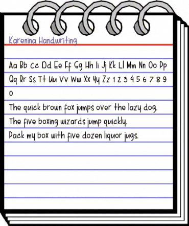 Karenina Handwriting Regular animated font preview