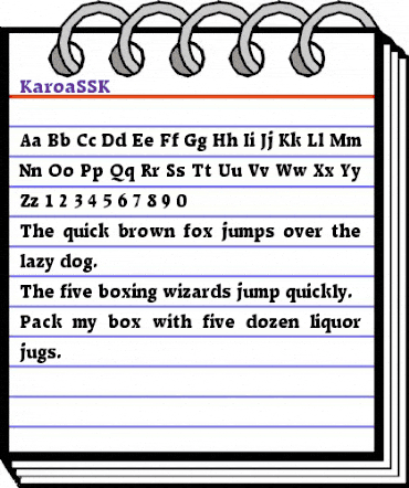 KaroaSSK Regular animated font preview