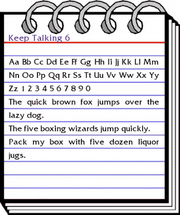 Keep Talking 6 Normal animated font preview