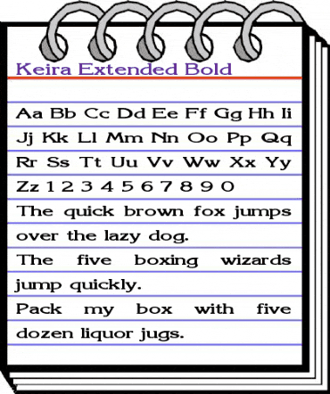 Keira Extended Bold animated font preview