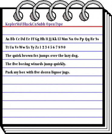 Kepler Std Black Condensed Subhead animated font preview