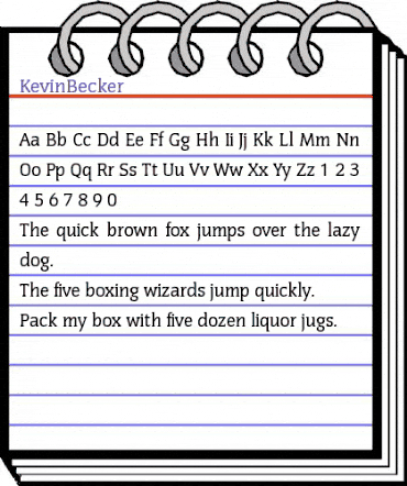 KevinBecker Regular animated font preview