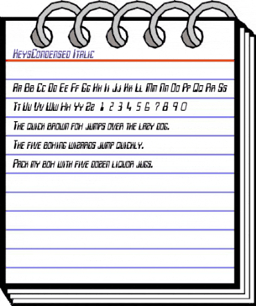KeysCondensed Italic animated font preview
