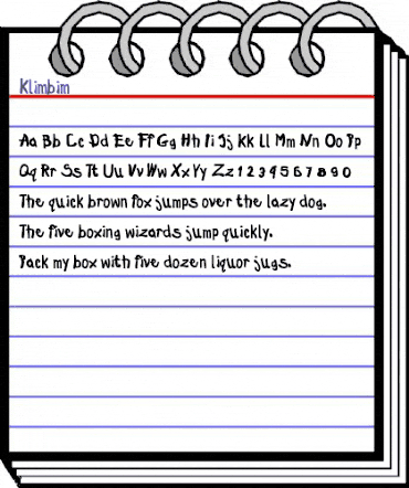 Klimbim Regular animated font preview