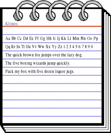 Klimes Regular animated font preview