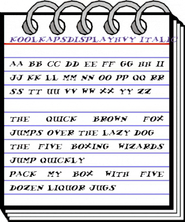 KoolKapsDisplayHvy Italic animated font preview
