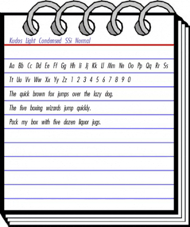 Kudos Light Condensed SSi Normal animated font preview