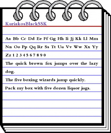 KuriakosBlackSSK Regular animated font preview