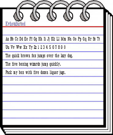 KyhotaBarbed Regular animated font preview
