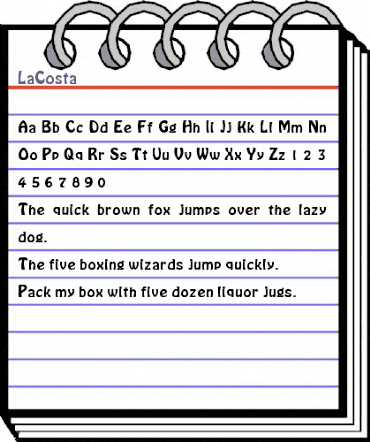 LaCosta Regular animated font preview