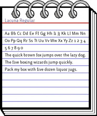 Lacuna Regular Regular animated font preview
