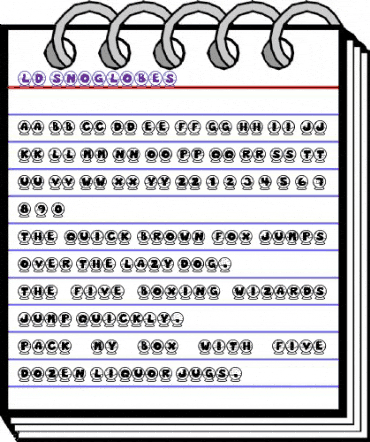 LD SnoGlobes Regular animated font preview