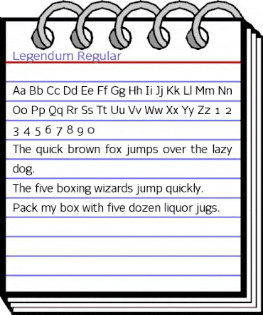 Legendum Regular animated font preview